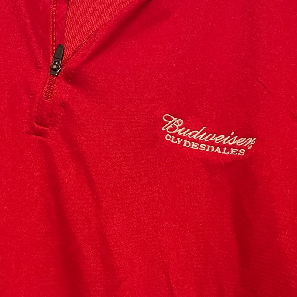 Budweiser Clydesdales moisture wicking 1/4 pullover.